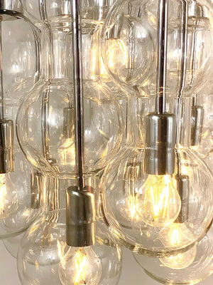 Imponente lampadario a cascata Doria a forma di clessidra, Space Age, Germania, anni 1960
