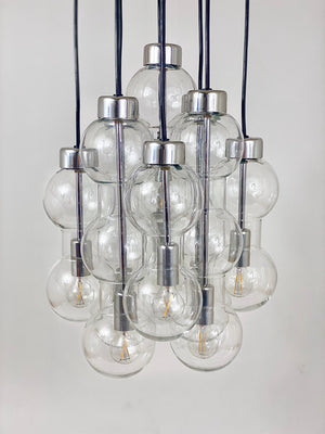 Imponente lampadario a cascata Doria a forma di clessidra, Space Age, Germania, anni 1960