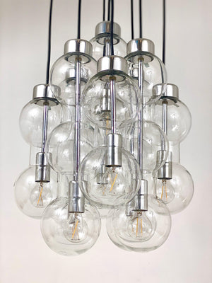 Imponente lampadario a cascata Doria a forma di clessidra, Space Age, Germania, anni 1960