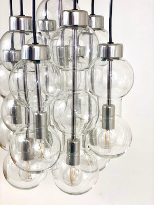 Imponente lampadario a cascata Doria a forma di clessidra, Space Age, Germania, anni 1960