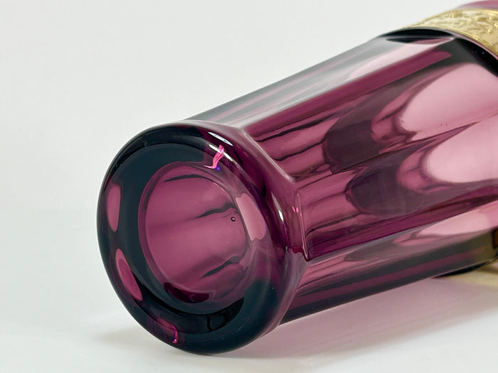 Ludwig Moser Art Deco Amethyst Crystal Glass Vase, Fipop Series, Karlsbad, 1920s