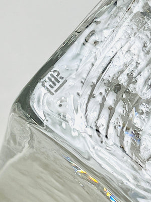 Vase Op Art en verre glacé par Claus Josef Riedel, Autriche