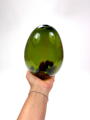 Vase en verre d'art vert Saippuakupla « Soap Bubble » par Kaj Franck, Nuutajärvi Finland