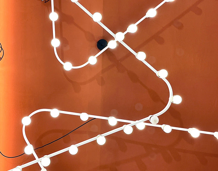 Impressive Large Triangle Light Sculpture Chandelier, Gino Sarfatti Style, 1950s