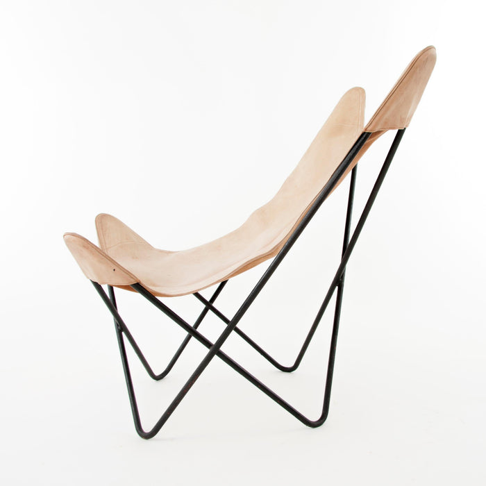 Four Carl Aubock Butterly Fledermaus Suede Leather Chairs, Vienna, 1960s