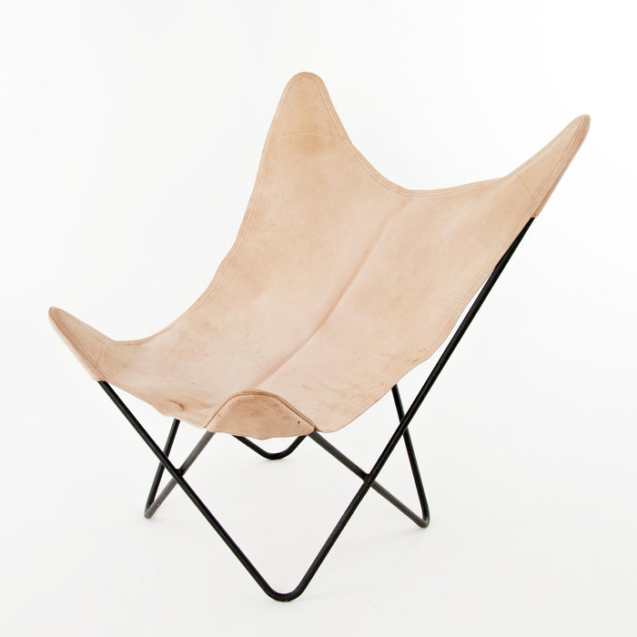 Four Carl Aubock Butterly Fledermaus Suede Leather Chairs, Vienna, 1960s