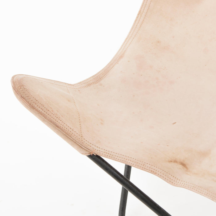 Four Carl Aubock Butterly Fledermaus Suede Leather Chairs, Vienna, 1960s