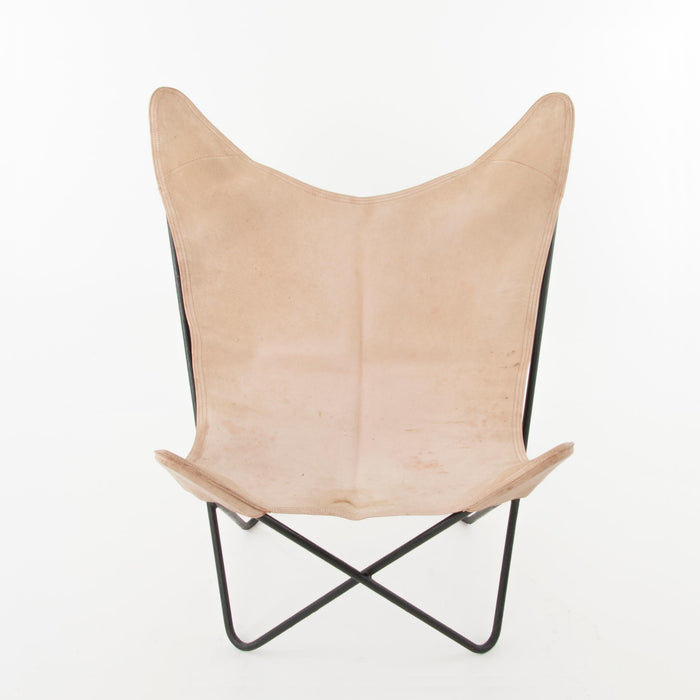 Four Carl Aubock Butterly Fledermaus Suede Leather Chairs, Vienna, 1960s