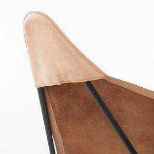 Four Carl Aubock Butterly Fledermaus Suede Leather Chairs, Vienna, 1960s