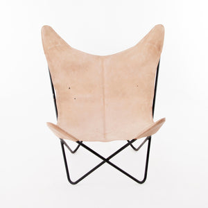 Four Carl Aubock Butterly Fledermaus Suede Leather Chairs, Vienna, 1960s