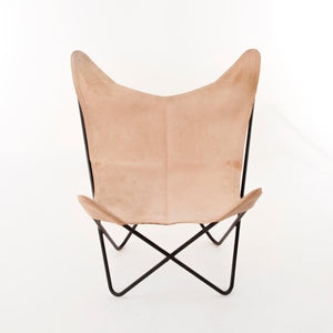 Four Carl Aubock Butterly Fledermaus Suede Leather Chairs, Vienna, 1960s