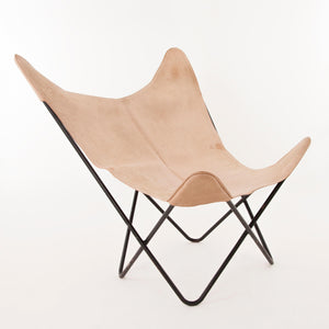 Four Carl Aubock Butterly Fledermaus Suede Leather Chairs, Vienna, 1960s