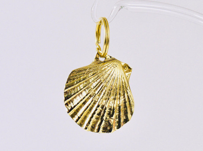 Carl Auböck Handcrafted Midcentury Brass Shell Figurine Key Ring Chain Holder