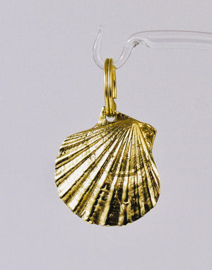Carl Auböck Handcrafted Midcentury Brass Shell Figurine Key Ring Chain Holder