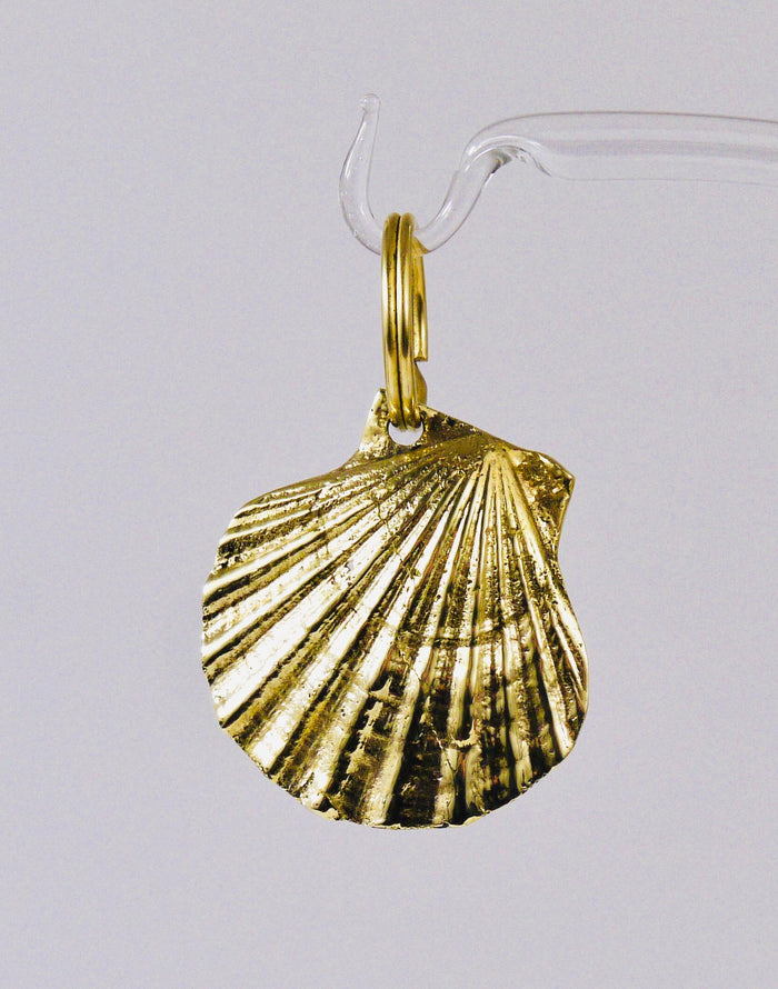 Carl Auböck Handcrafted Midcentury Brass Shell Figurine Key Ring Chain Holder