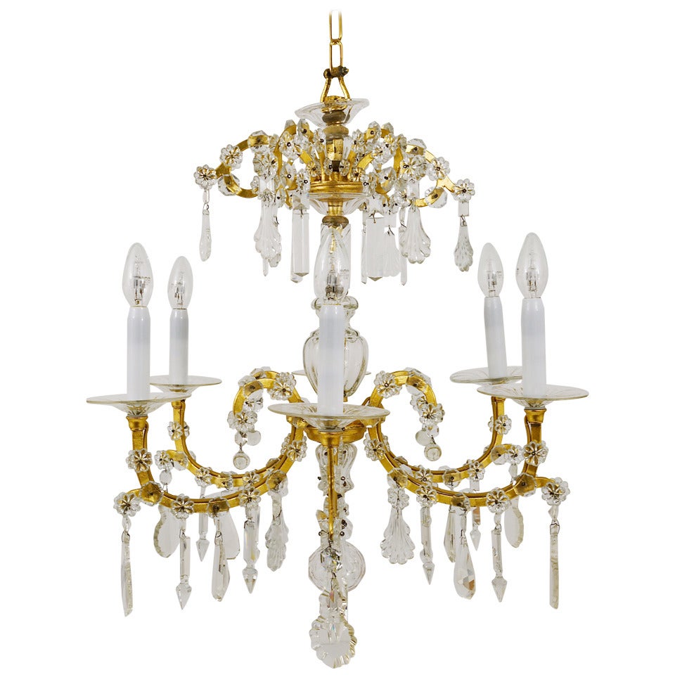 Lobmeyr Baroque Maria Theresia Parlor Chandelier, Crystal Glass, Vienna, 1940s