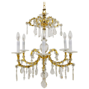 Lobmeyr Baroque Maria Theresia Parlor Chandelier, Crystal Glass, Vienna, 1940s