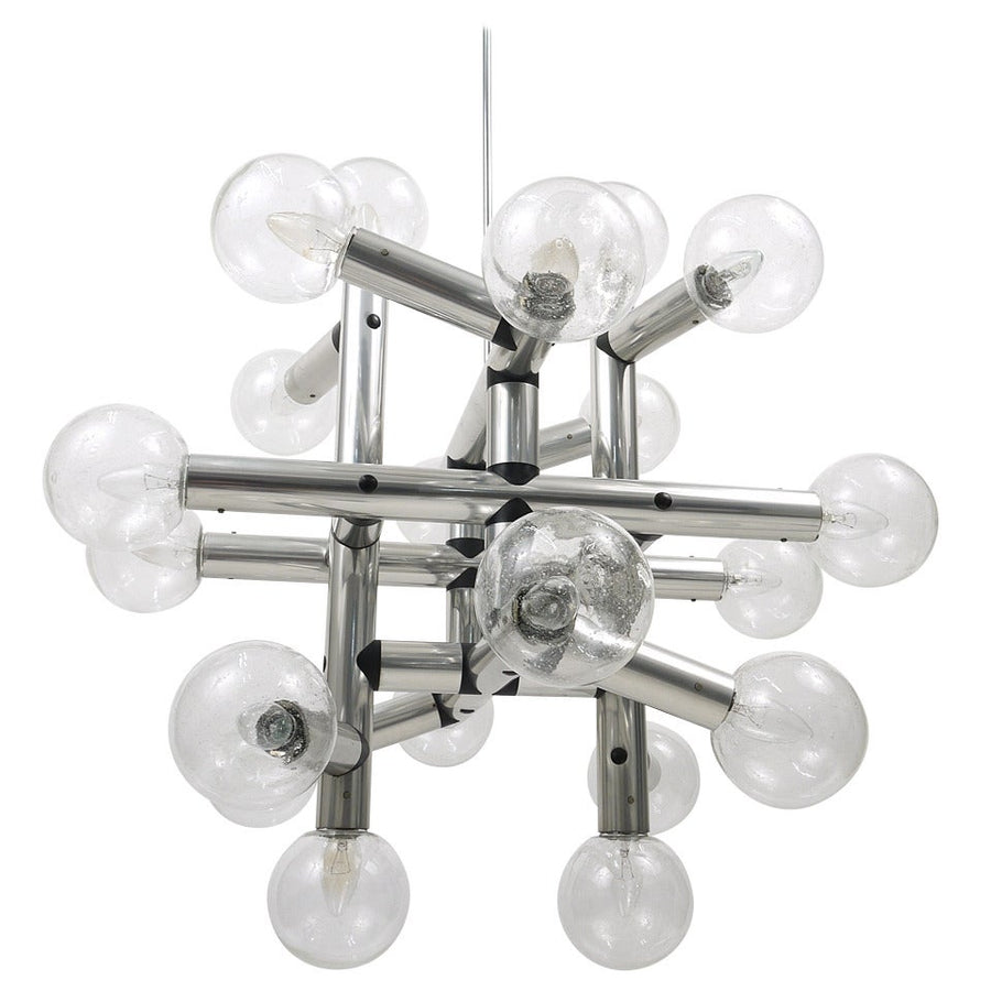 Up of 3 Identical J.T. Kalmar Atomic Ceiling Lamps Chandeliers, Austria, 1960s