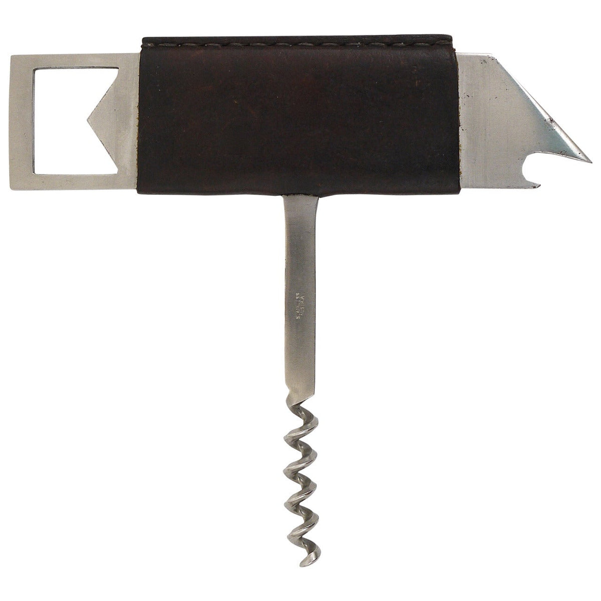 Carl Auböck II Barboy Bottle Opener & Corkscrew, Leather & Steel, Amboss Austria
