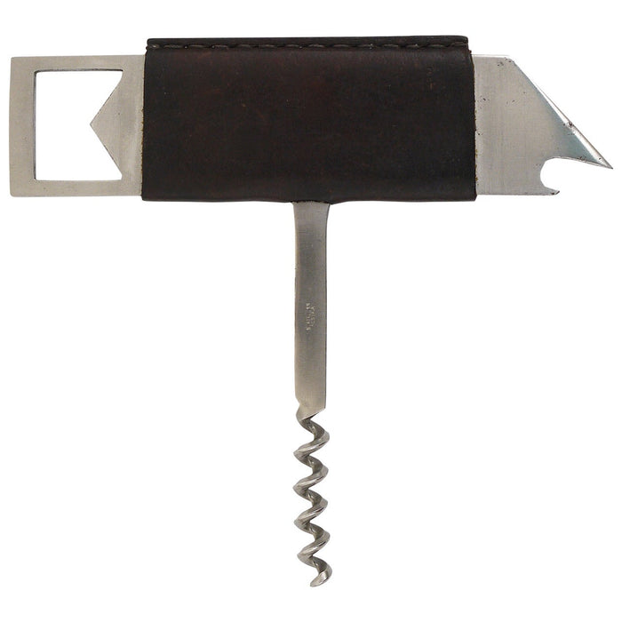 Carl Auböck II Barboy Bottle Opener & Corkscrew, Leather & Steel, Amboss Austria