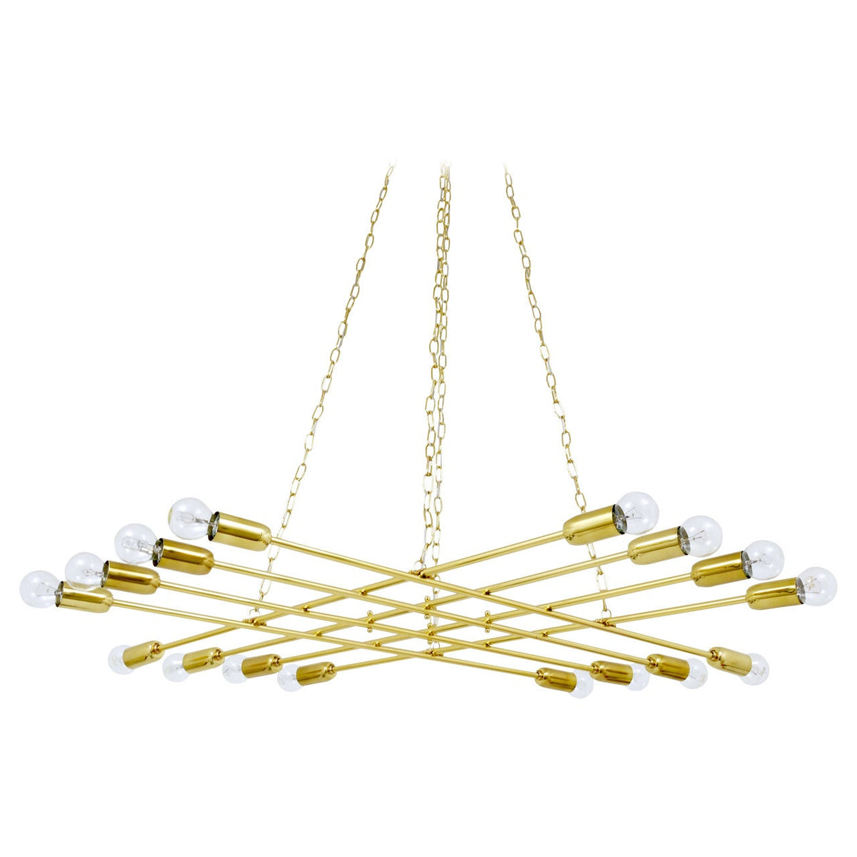 Grande lampadario Rupert Nikoll in ottone Mid-Century, Austria