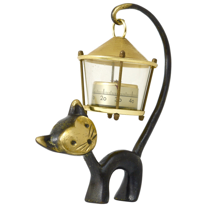 Walter Bosse Cat Figurine with Thermometer, Herta Baller, Austria, 1950s