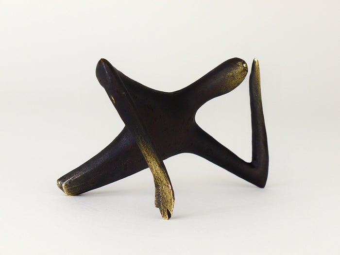 Carl Auböck Optimist Pessimist Handcrafted Brass Sculpture, model #4059