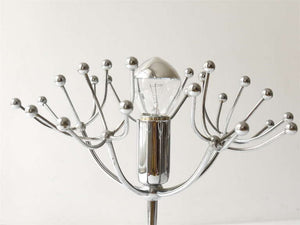 Two Gaetano Sciolari Chrome Sputnik Side or Table Lamps, Midcentury Italy, 1960s