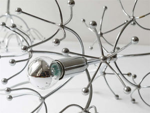 Two Gaetano Sciolari Chrome Sputnik Side or Table Lamps, Midcentury Italy, 1960s