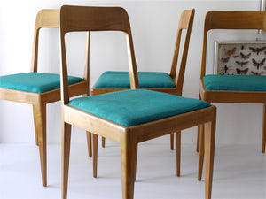 Vier Carl Auböck Mid-Century Nussbaum-Stühle A7, Wien, Österreich
