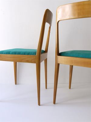 Vier Carl Auböck Mid-Century Nussbaum-Stühle A7, Wien, Österreich