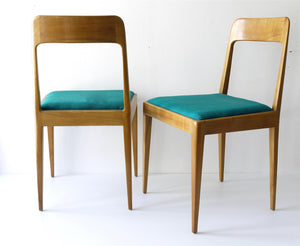 Vier Carl Auböck Mid-Century Nussbaum-Stühle A7, Wien, Österreich
