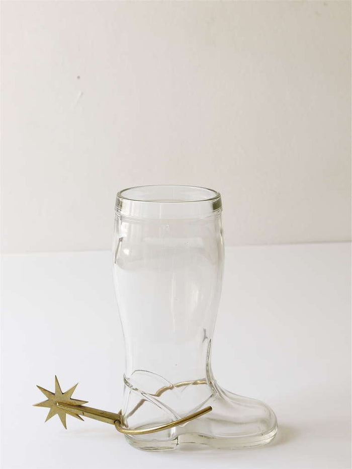 Carl Auböck Boot Pitcher, Vase, Drinking Glass with Brass Spur, Austria, 1950s