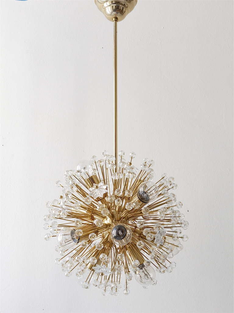 Lustre pissenlit sputnik plaqué or Emil Stejnar, Mid-Century, années 1970
