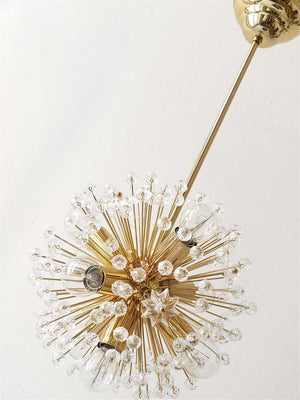 Two Emil Stejnar Gold-Plated Blowball Sputnik Chandelier, Austria, 1970s
