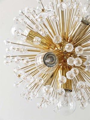 Two Emil Stejnar Gold-Plated Blowball Sputnik Chandelier, Austria, 1970s