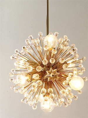 Two Emil Stejnar Gold-Plated Blowball Sputnik Chandelier, Austria, 1970s