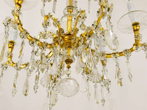 Lobmeyr Baroque Maria Theresia Parlor Chandelier, Crystal Glass, Vienna, 1940s