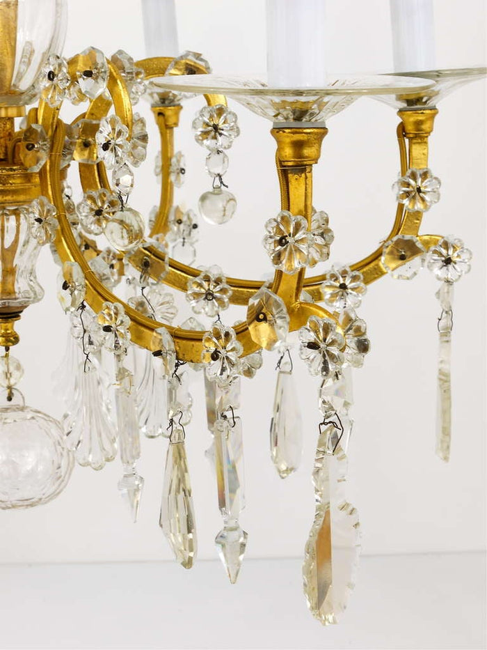 Lobmeyr Baroque Maria Theresia Parlor Chandelier, Crystal Glass, Vienna, 1940s