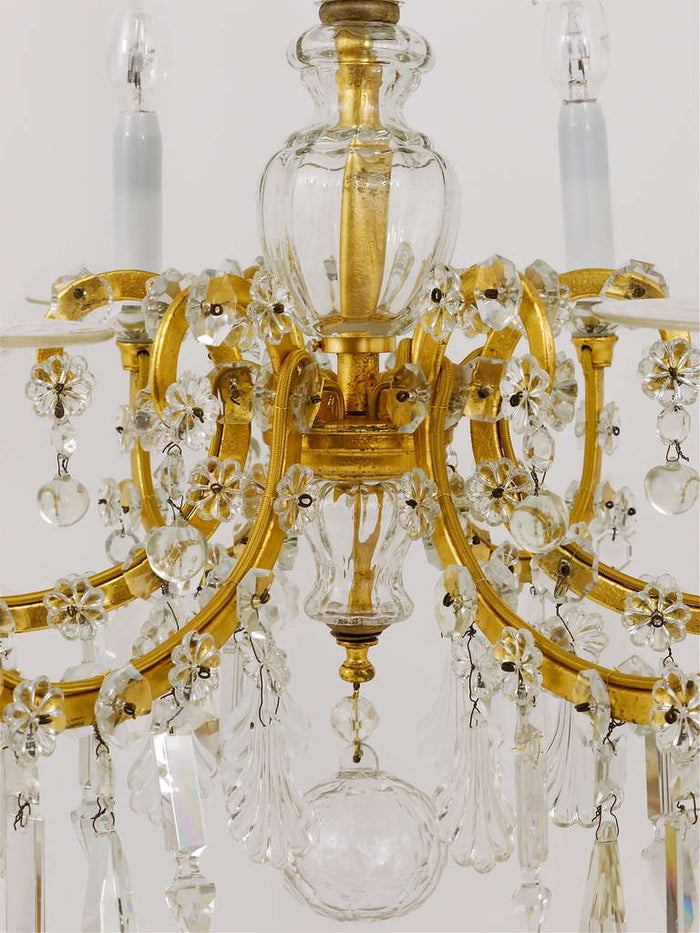 Lobmeyr Baroque Maria Theresia Parlor Chandelier, Crystal Glass, Vienna, 1940s