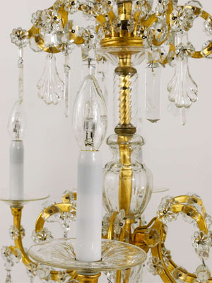 Lobmeyr Baroque Maria Theresia Parlor Chandelier, Crystal Glass, Vienna, 1940s