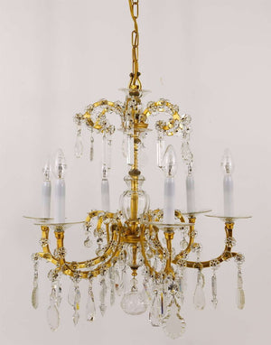 Lobmeyr Baroque Maria Theresia Parlor Chandelier, Crystal Glass, Vienna, 1940s