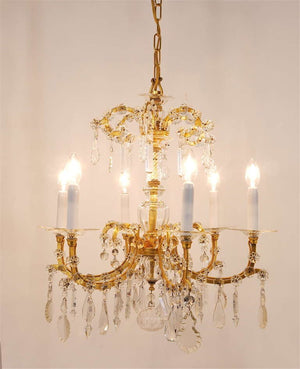 Lobmeyr Baroque Maria Theresia Parlor Chandelier, Crystal Glass, Vienna, 1940s