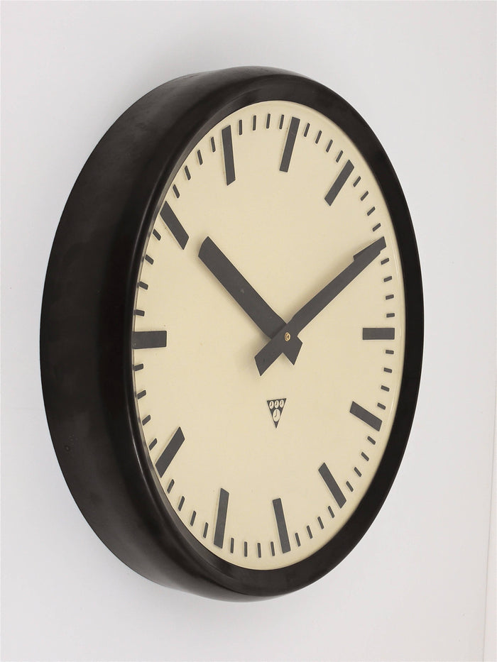 Huge Bakelite Industrial Train Station Round Wall Clock from the 1940s