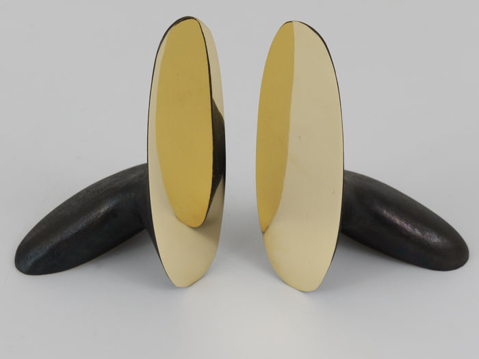 Pair Carl Auböck Minimalist Mid-Century Brass Bookends #3653, Vienna, Austria