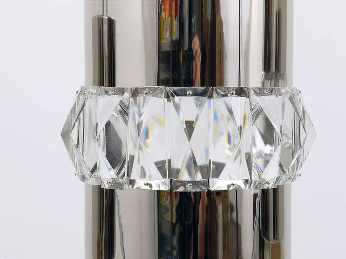 Three Bakalowits Nickel, Brass and Faceted Crystal Pendant Lamps, Austria, 1950s