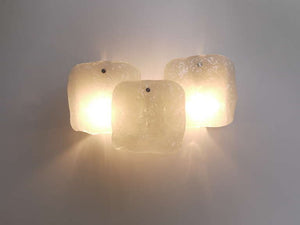 Bis zu 4 Kalmar Vienna Wandleuchten mit mattierten Eisglas-Paneelen, modernistische Wandlampen, 1960er-Jahre