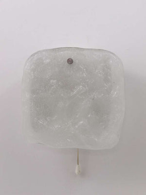 Midcentury Kalmar Frosted Ice Glass Panel Sconce Wall Light, Austria, 1960s