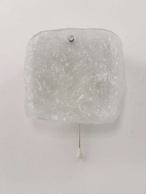 Midcentury Kalmar Frosted Ice Glass Panel Sconce Wall Light, Austria, 1960s