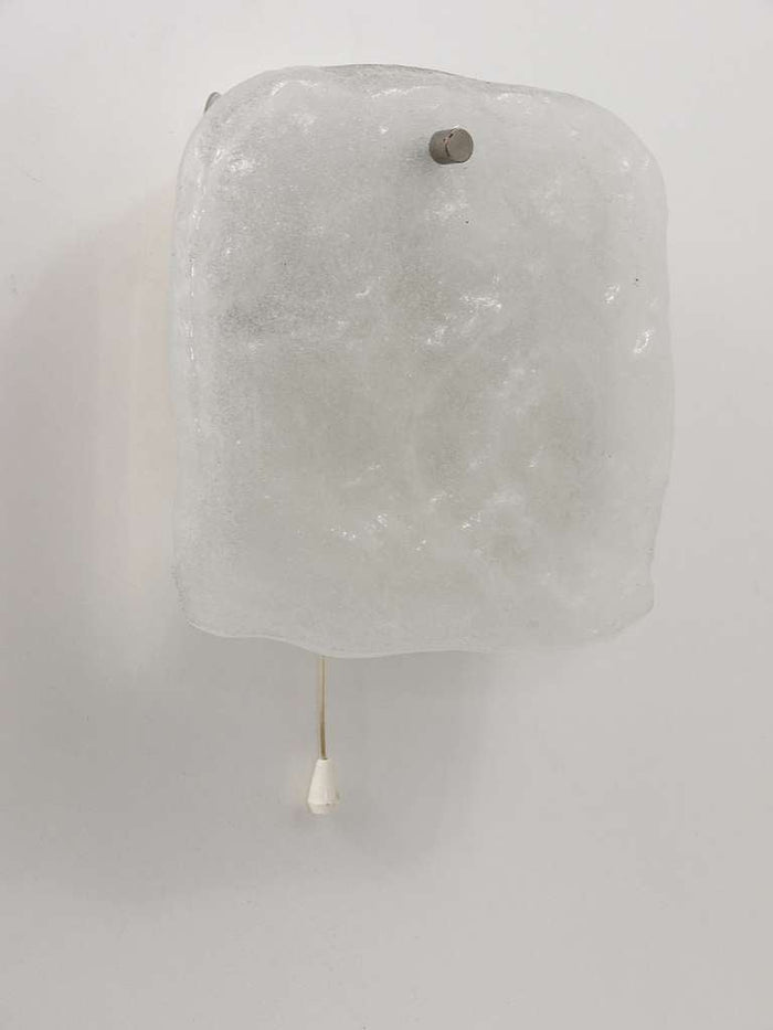Midcentury Kalmar Frosted Ice Glass Panel Sconce Wall Light, Austria, 1960s